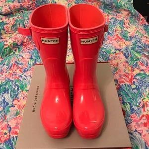 Pink Hunter Rain Boots!!